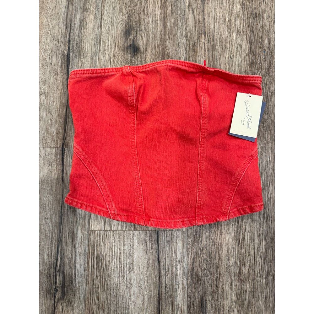 Size 2 Universal Thread Red Demin Strapless Corset Top